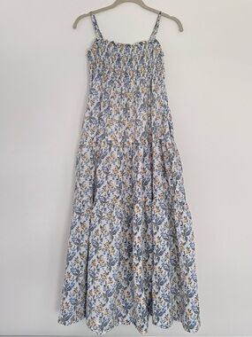 En Saison Tiered White Floral Cotton Maxi Sundress